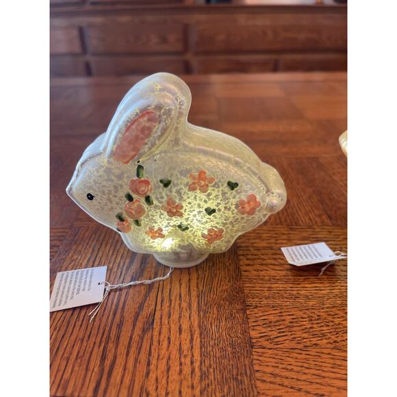 Valerie Parr Hill silver mercury glass lighted Sheep, Bunny, Chick  decorations - Picture 3 of 6